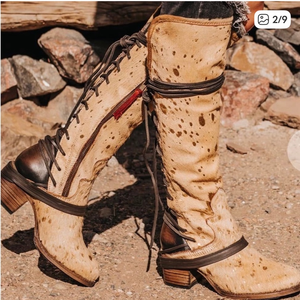 Freebird by Steven Tan Speckled Leather Knee Boots